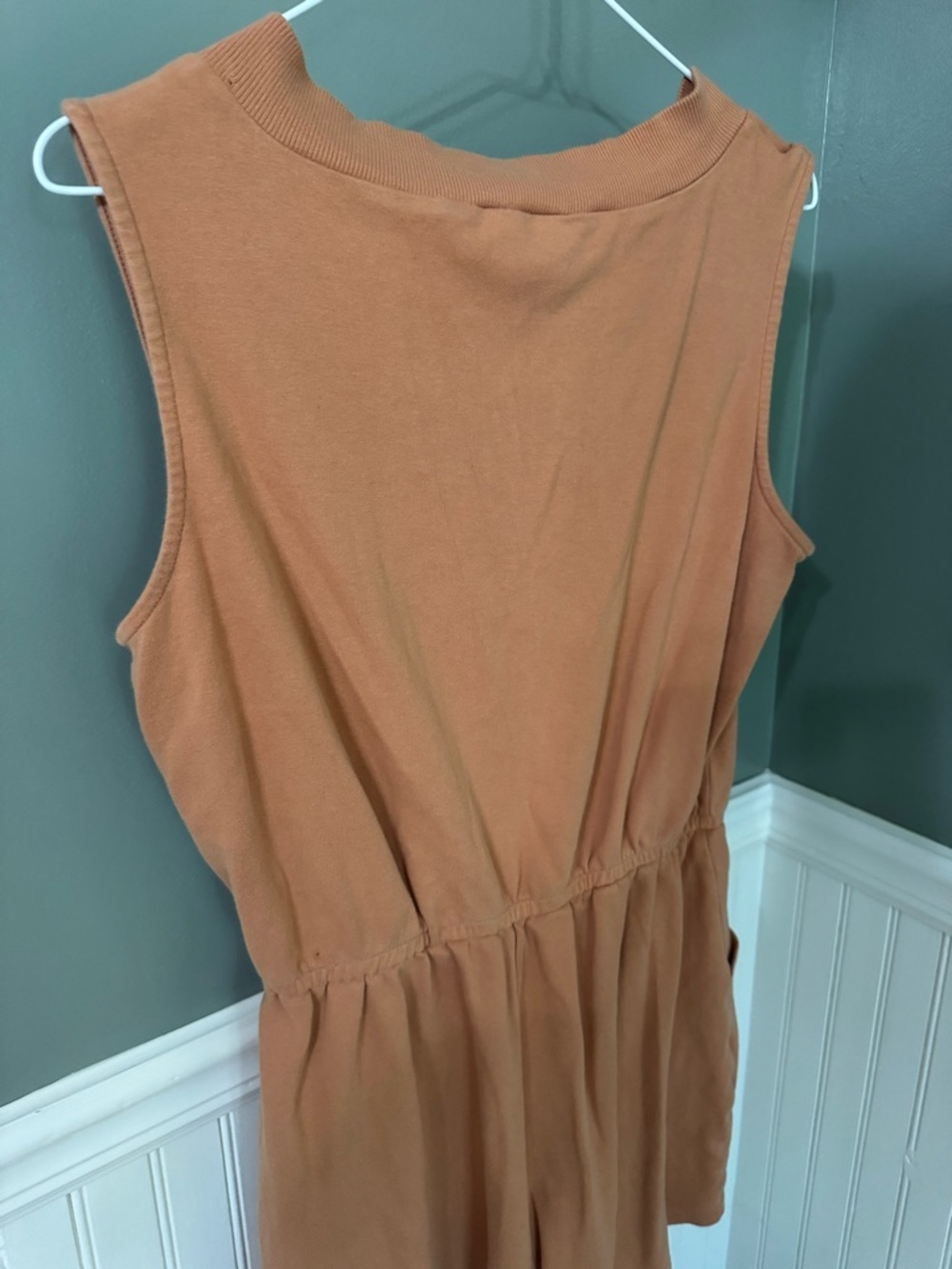 ZENANA V-Neck Sleeveless Romper in Warm Rust Large - Picture 5 of 5